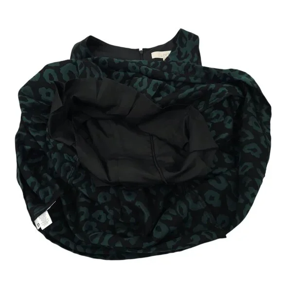 Ann Taylor Loft Leopard Print Jacquard Fit & Flare Dress Womens 4 Black Green - Picture 16 of 16